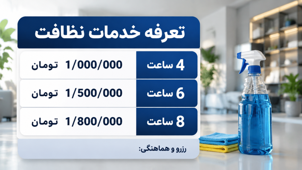 تعرفه قیمت نظافت منزل تهرانپارس