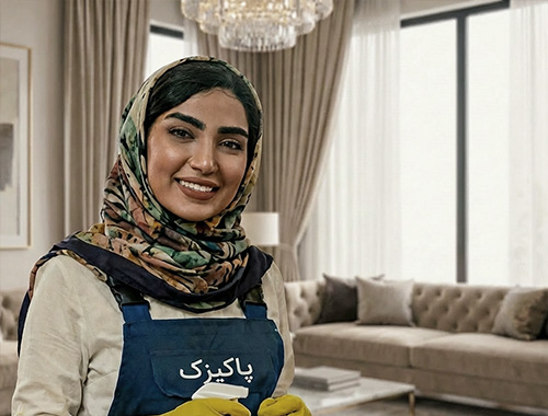 نظافتچی خانم جوان