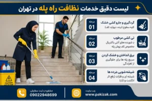 نظافت راه پله در تهران | استخدام نظافتچی راه پله + لیست قیمت راه پله سال ۱۴۰۵